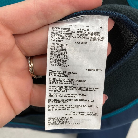 Pearl Izumi Cycling Jacket Mens Large Blue Color Block Soft Shell Outdoors - Picture 5 of 13